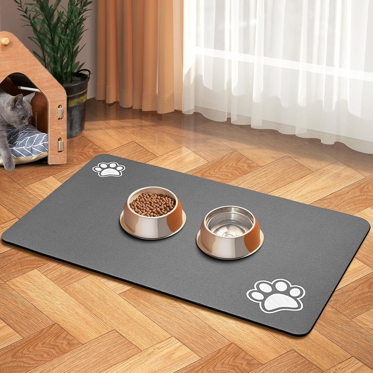 Pet Feeding Mat-Absorbent Dog  - Pet Supplies Dog Food review and price