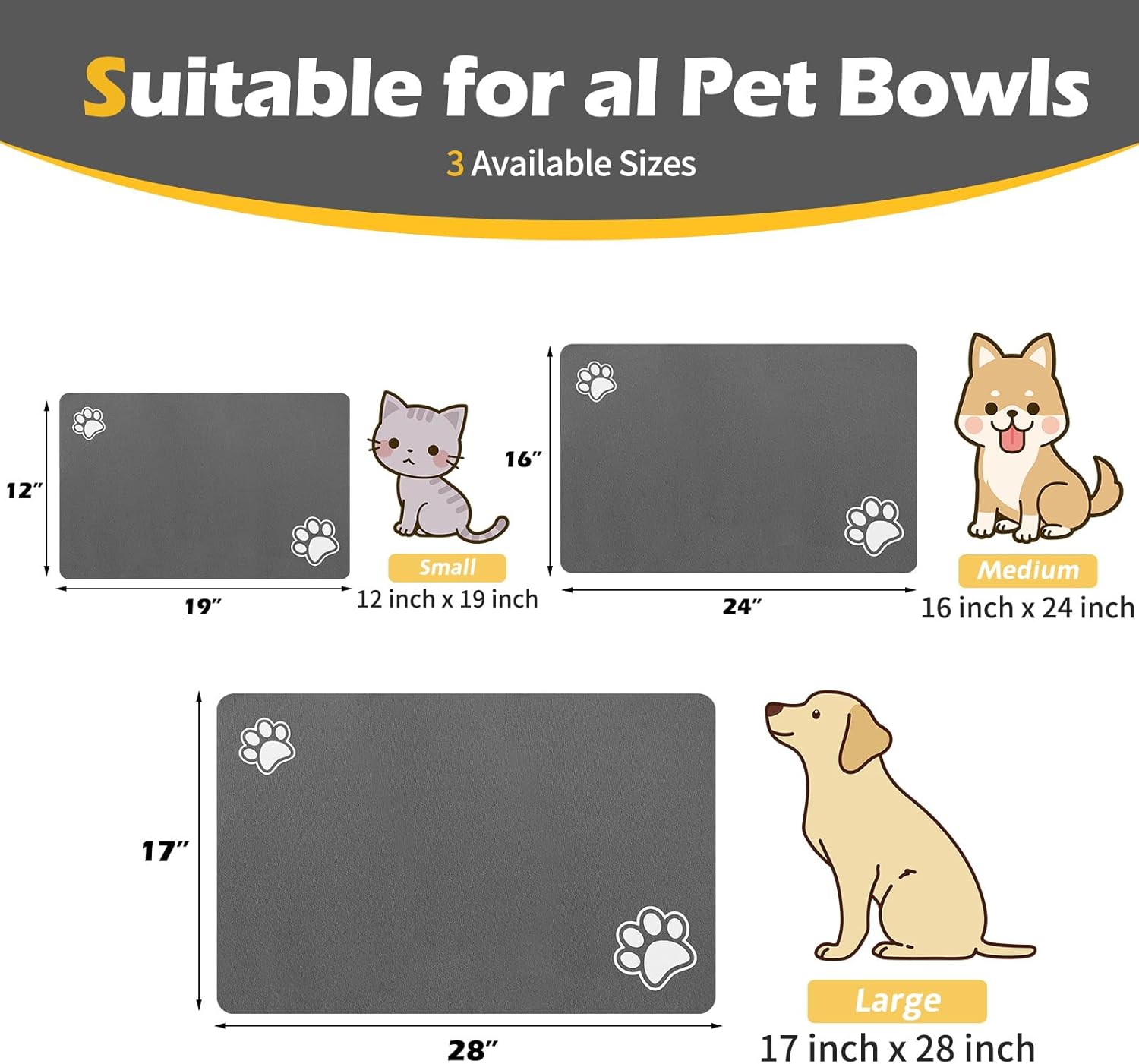 Pet Feeding Mat-Absorbent Dog  - Pet Supplies Dog Food review and price