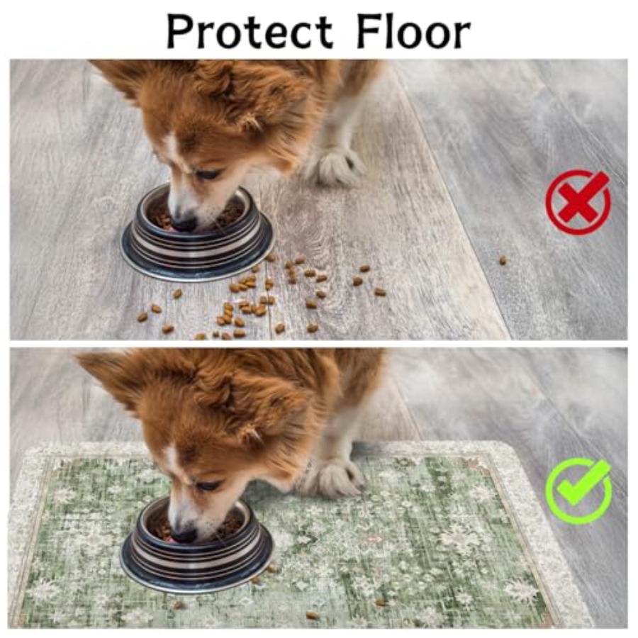 Pet Food Mats for Floor, Absor - Pet Supplies Dog Food review and price