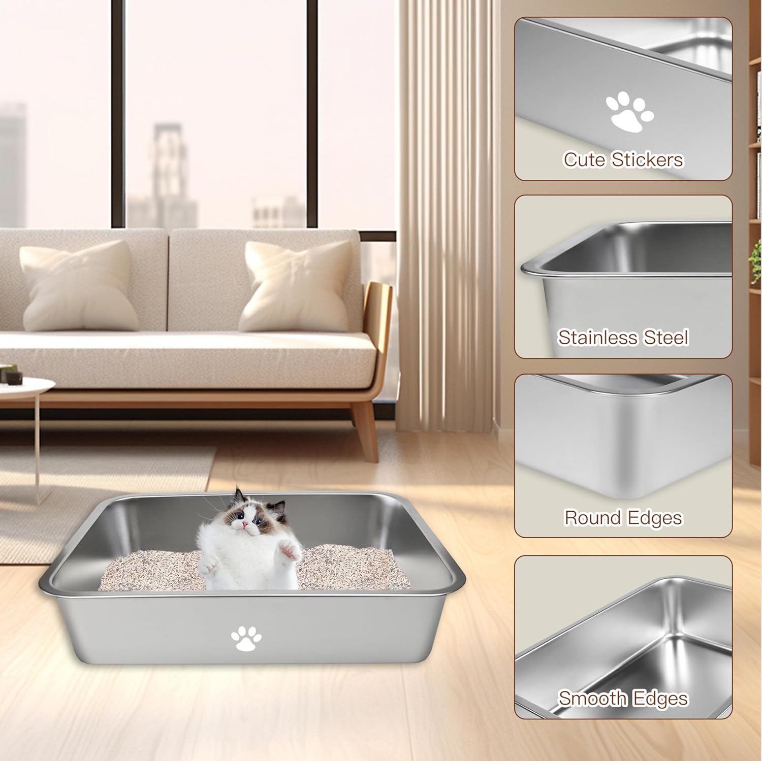 Stainless Steel Cat Litter Box - Pet X Supplies & Tack Grooming review and price
